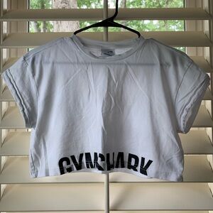 White Cropped Gymshark Tshirt